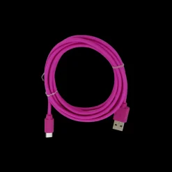 Basic u0026 More USB til USB-C kabel 2 meter tekstil lilla. Output 2.4A> Øvrig Elektronik