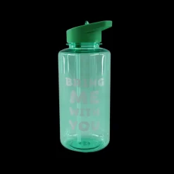 Basic u0026 More Vandflaske "Bring me with you" (1000ml) Grøn> Termo- & Vandflasker