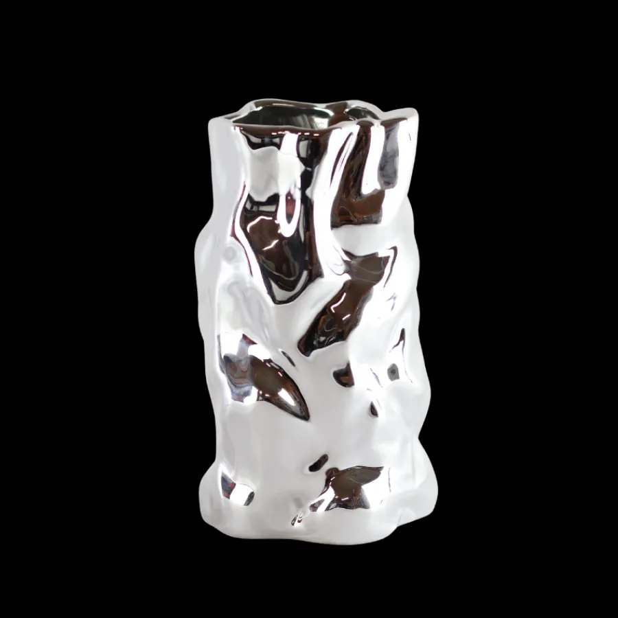 Basic u0026 More Vase GAFUR (Ø15 x 25,5cm) Silver Farve> Julegaver Til Hende|Vaser & Krukker