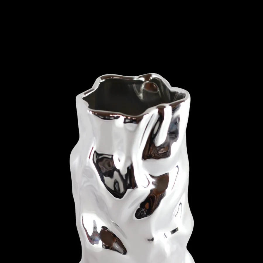 Basic u0026 More Vase GAFUR (Ø15 x 25,5cm) Silver Farve> Julegaver Til Hende|Vaser & Krukker