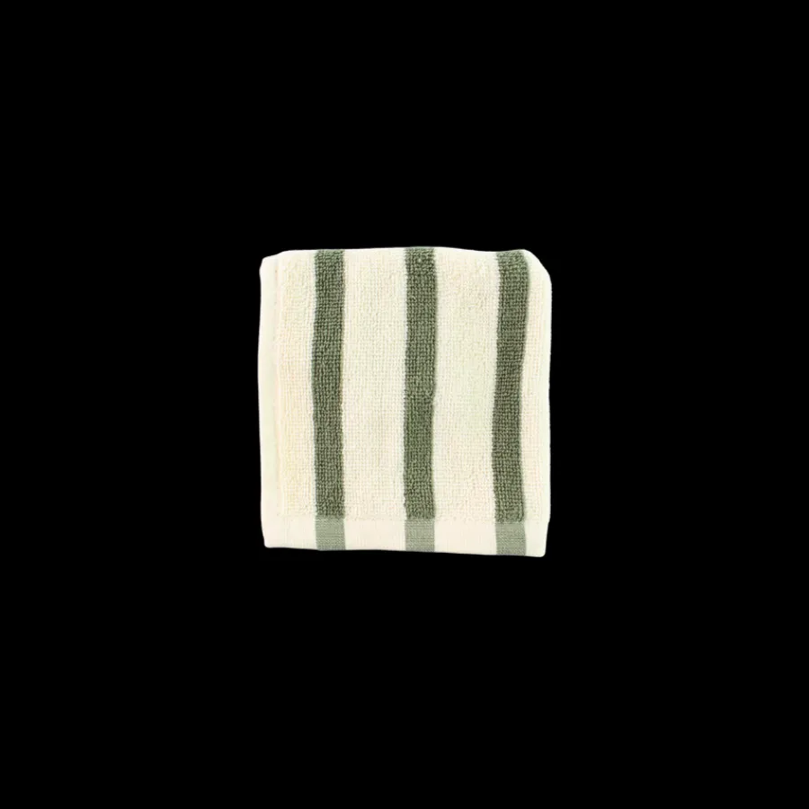 Basic u0026 More Vaskeklud m Stribe Grøn BHANI(30x30cm)> Julegaver Til Hende|Håndklæder