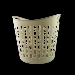 Basic u0026 More Vasketøjskurv plast i Beige MARTIN (Ø39x40 cm)> Opbevaring|Rengøring & Vask