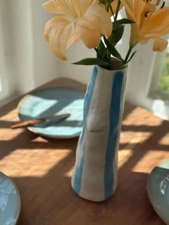 Villa Collection - Vase Whimsy Blå Stentøj (34cm)> Julegaver Til Hende|Vaser & Krukker